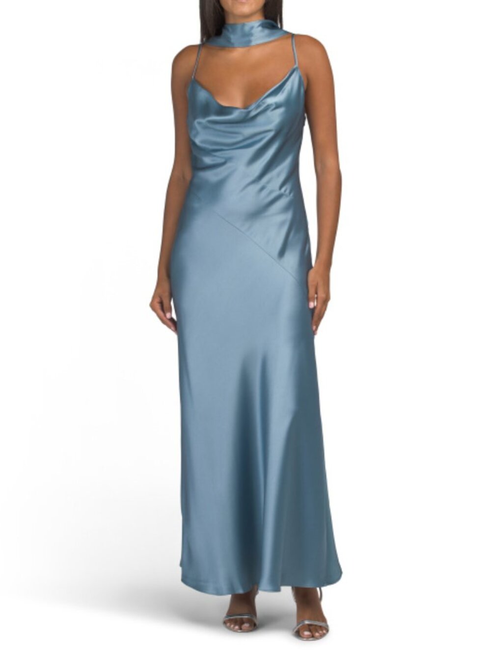 NICHOLAS Geneva Sleeveless Cowl Neck Gown With Side Slit